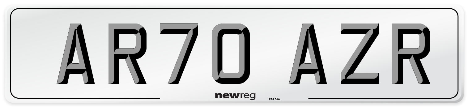 AR70 AZR Number Plate from New Reg